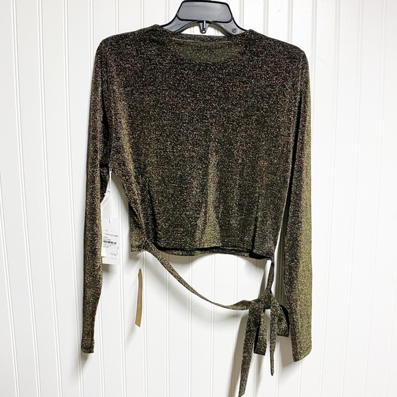 Reformation Metallic Black Jupiter Crop Top | XL Extra Large - Picture 3 of 8